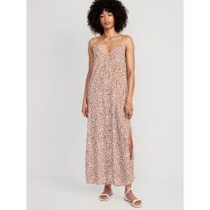 GAP Women's Leopard Print 2 Petite Lined Back Midi Dress